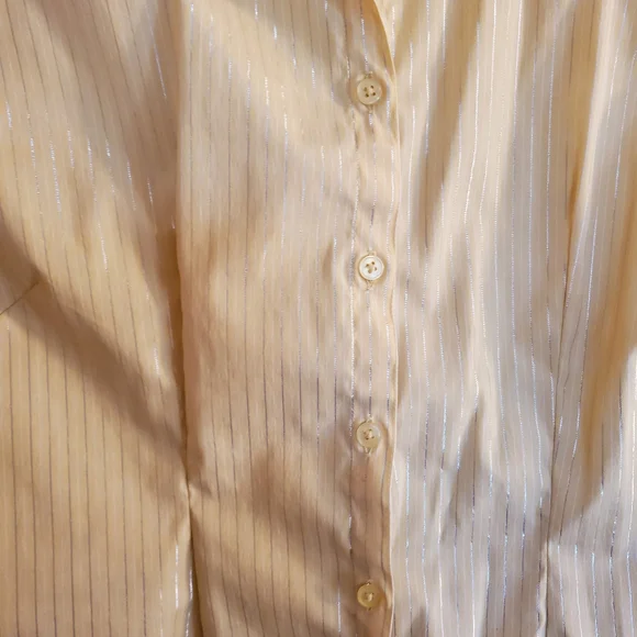DCC STRETCH YELLOW WITH SILVER THREAD BLOUSE S Lge - Picture 2 of 9
